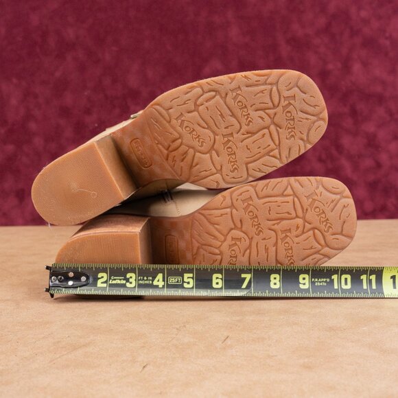 Korks Wmn Karelyn Distress Cream Wide Calf Faux Leather Block Knee Boots 11 - Picture 5 of 10